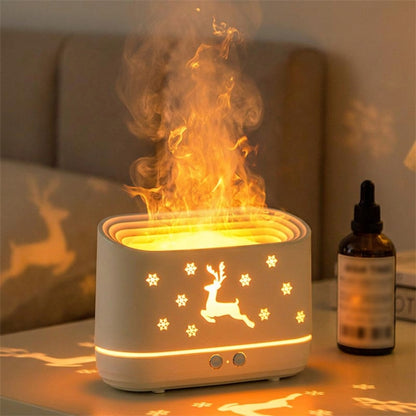 Flame Humidifier Lamp with Ultrasonic Mist
